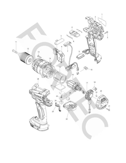 Makita DDF458Z varuosad