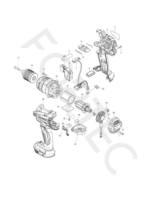 Makita DHP458Z varuosad