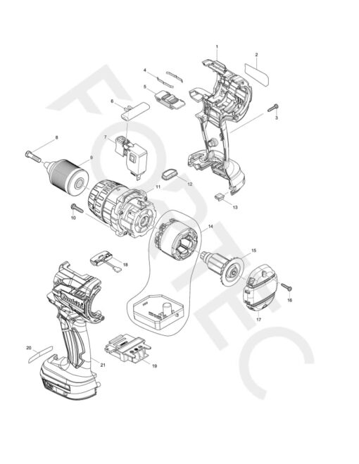 Makita DHP481Z varuosad