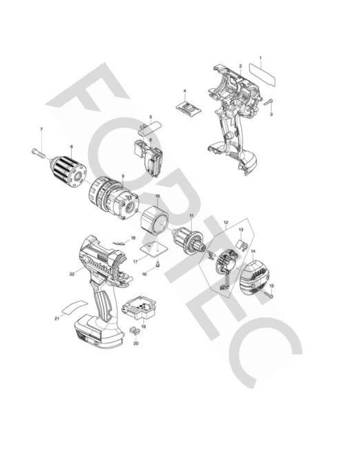 Makita DHP482Z varuosad