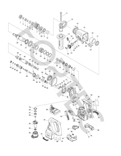 Makita DHR242Z varuosad