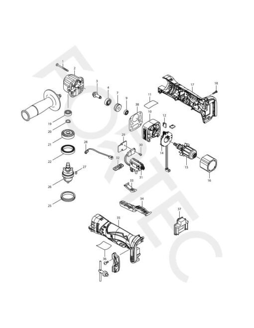 Makita DDA350Z varuosad